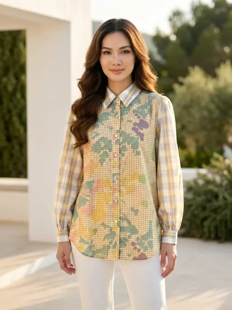 [NEW]FADFAD Fashion new temperament print thin sunscreen shirt women loose slim this year's popular shirt