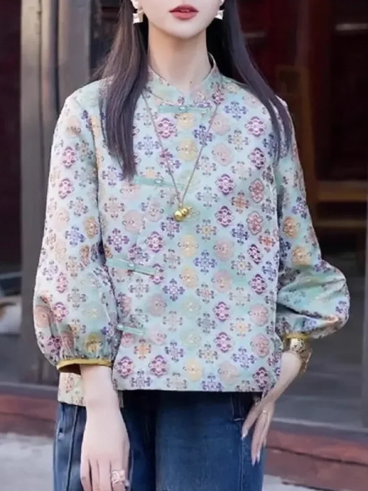 FADFAD Kemeja cetak temperamen gaya baru wanita atasan elegan