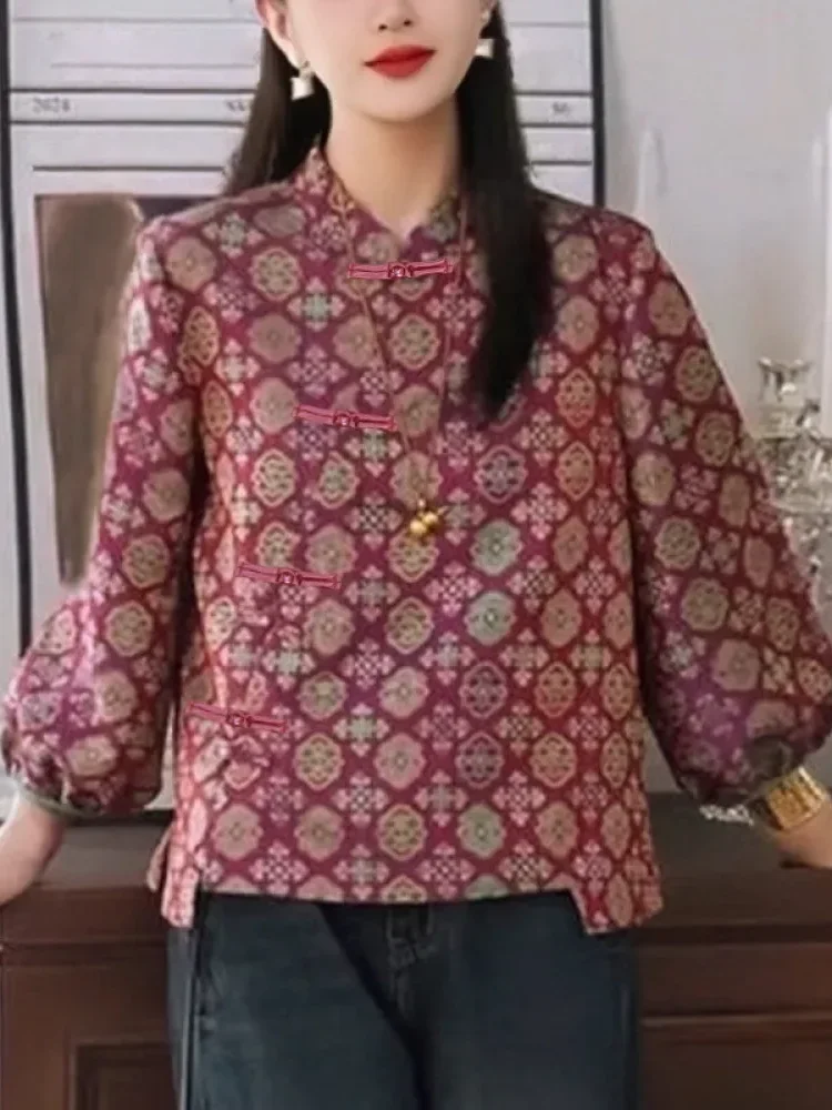 FADFAD Kemeja cetak temperamen gaya baru wanita atasan elegan