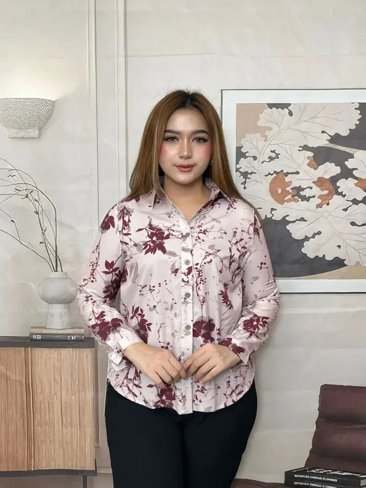 FADFAD Kemeja cetak temperamen gaya baru wanita atasan elegan