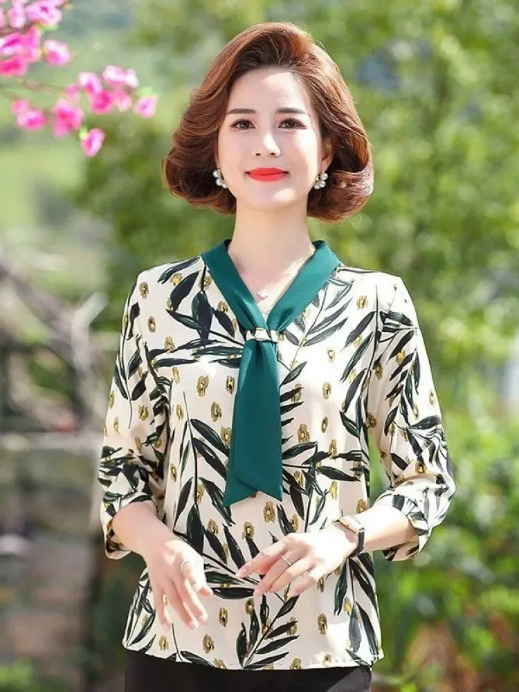 FADFAD Kemeja cetak temperamen gaya baru wanita atasan elegan