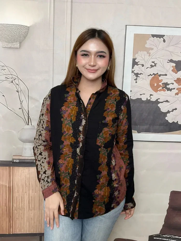 FADFAD Kemeja cetak temperamen gaya baru wanita atasan elegan