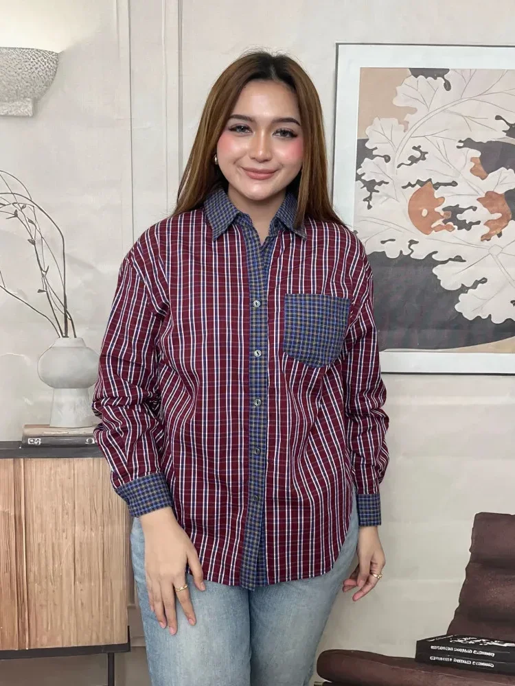 FADFAD Kemeja cetak temperamen gaya baru wanita atasan elegan