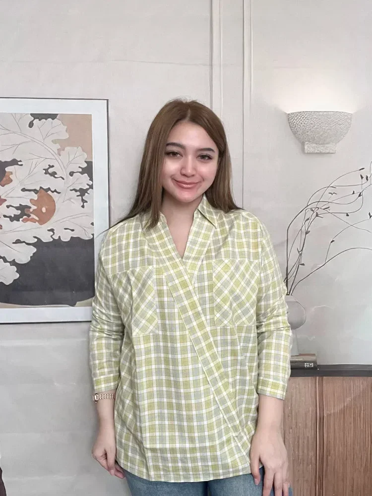 FADFAD Kemeja cetak temperamen gaya baru wanita atasan elegan