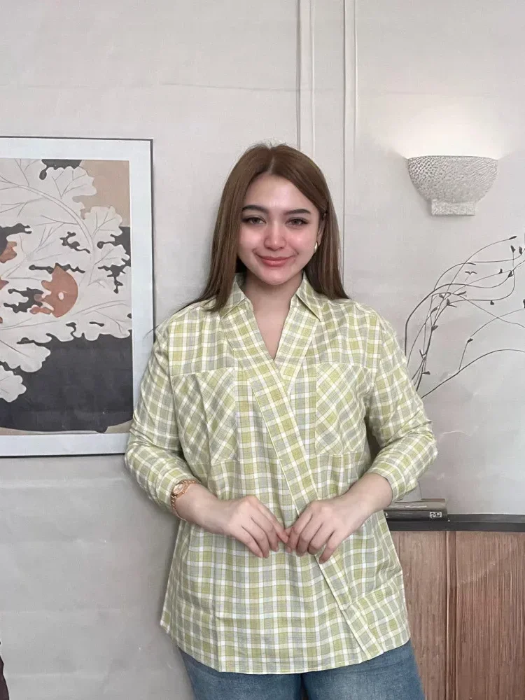 FADFAD Kemeja cetak temperamen gaya baru wanita atasan elegan