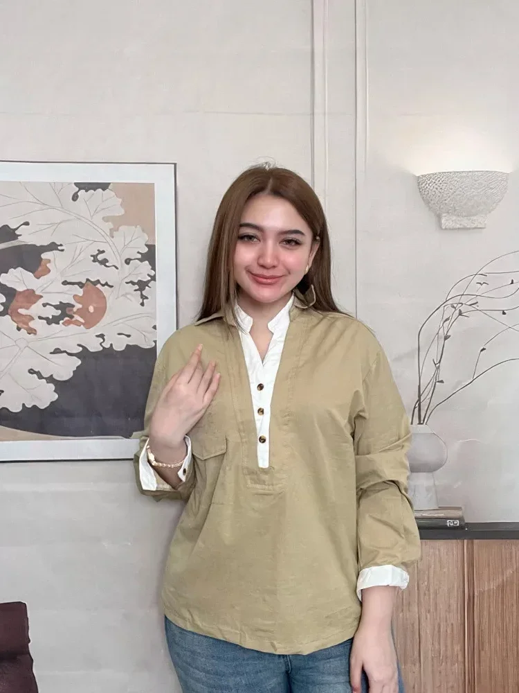 FADFAD Kemeja cetak temperamen gaya baru wanita atasan elegan