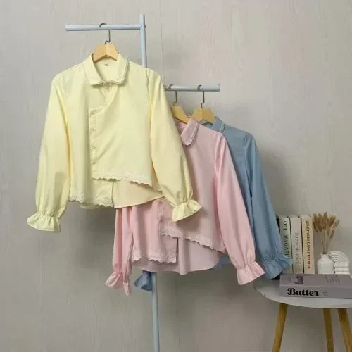 [NEW]ASAYA Kemeja unik lengan panjang dan kerah collar