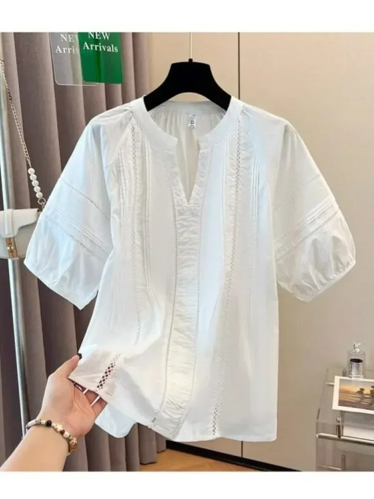 [NEW]CHICMORE Atasan blouse wanita lengan pendek desain retro