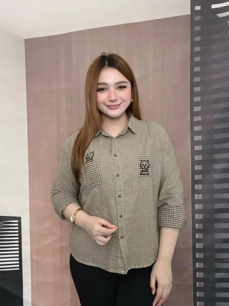 FADFAD Kemeja cetak temperamen gaya baru wanita atasan elegan