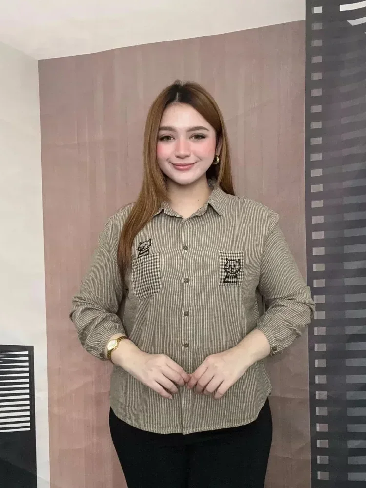 FADFAD Kemeja cetak temperamen gaya baru wanita atasan elegan