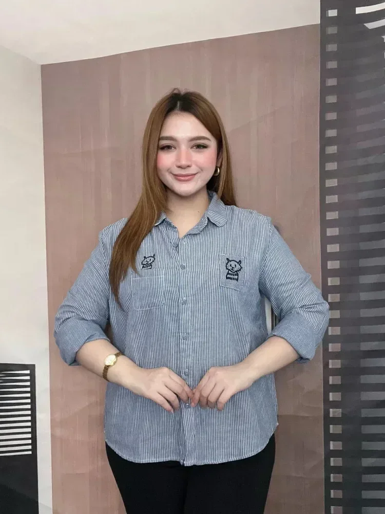 FADFAD Kemeja cetak temperamen gaya baru wanita atasan elegan