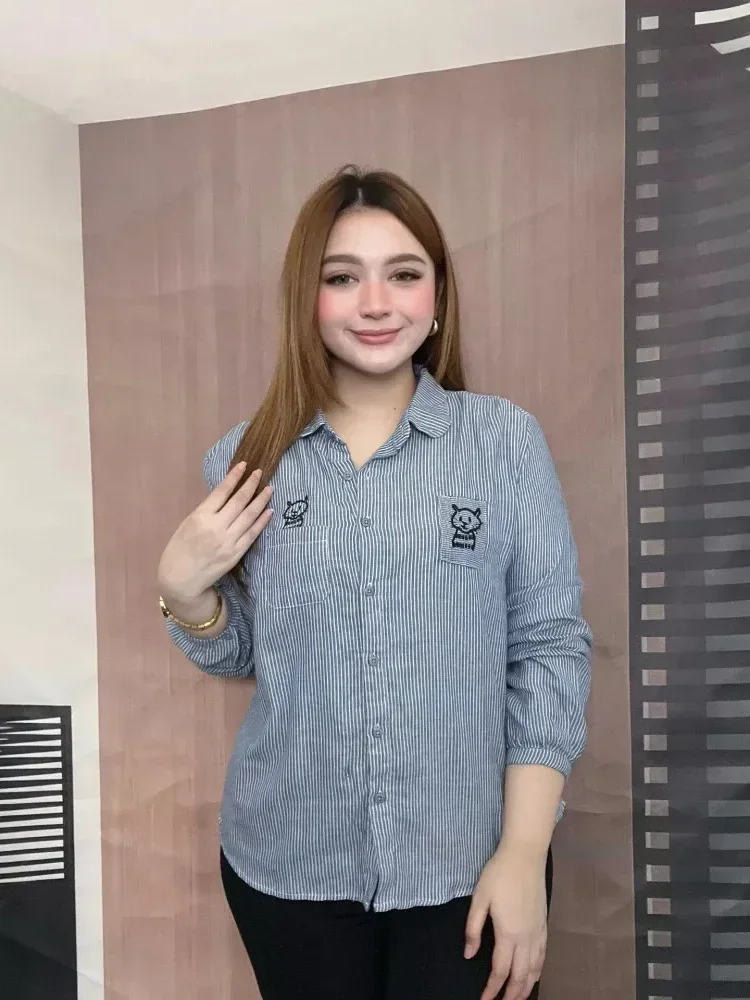 FADFAD Kemeja cetak temperamen gaya baru wanita atasan elegan