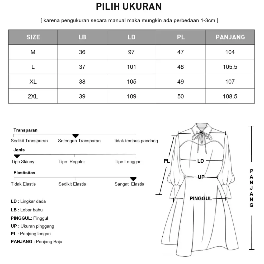 [DISKON KILAT]FADFAD Gaun wanita lengan panjang desain kancing sebaris unik gaya kekinian
