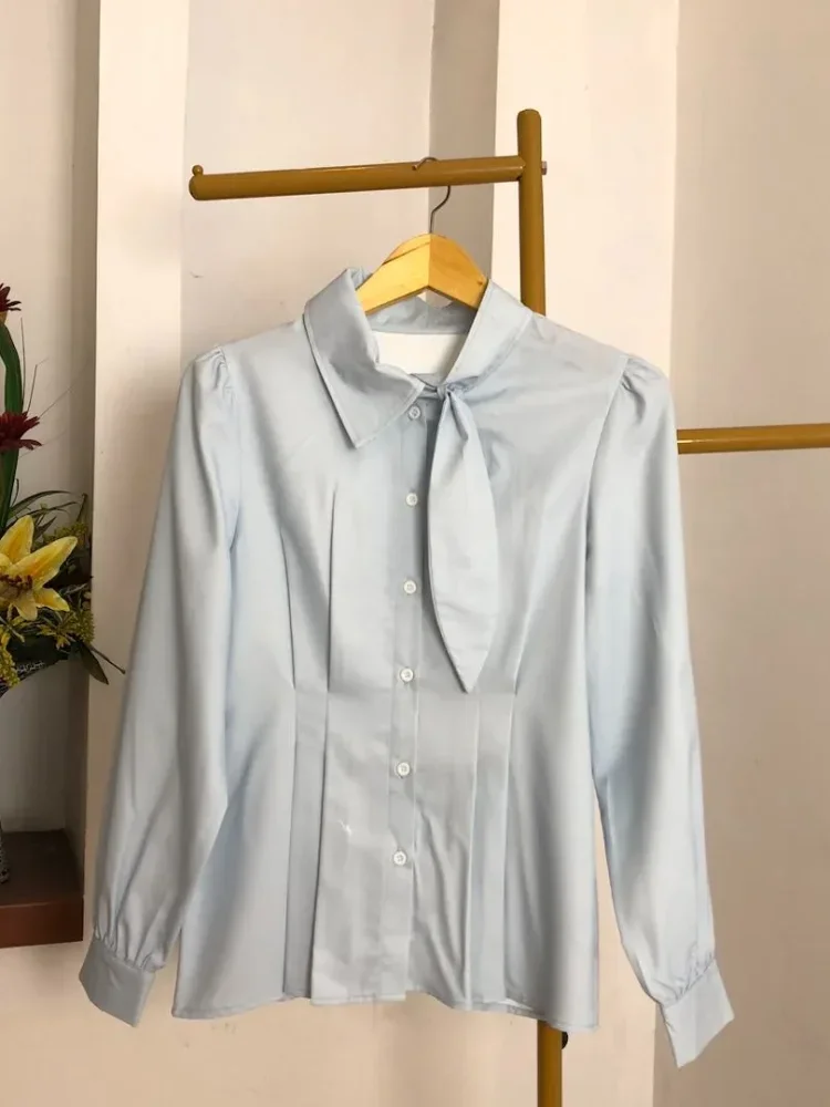 [READY STOCK]ASAYA Atasan kemeja lengan panjang mode baru kerah polo untuk wanita