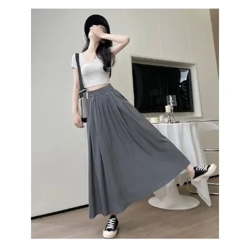[DISKON KILAT]FADFAD Rok payung wanita cantik pinggang tinggi, rok lipit a-line