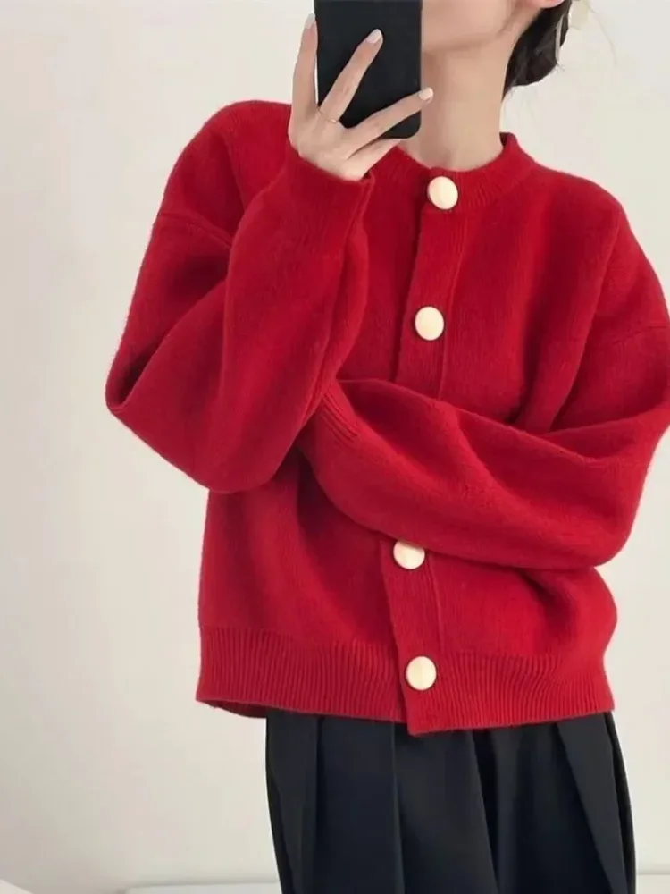 [DISKON KILAT]CHICMORE Atasan kardigan lembut longgar unik berlengan panjang untuk wanita gaya casual elegant
