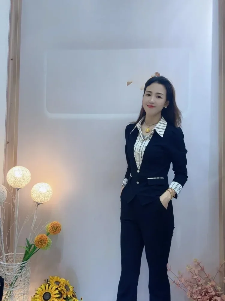 [DISKON KILAT]FADFAD Setelan dua potong stylish pakaian modis wanita + celana panjang gaya kasual terbaru