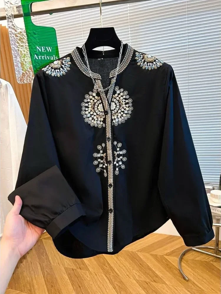 [READY STOCK]FADFAD Atasan kemeja pakaian wanita kerah v-neck detail baru bergaya elegan