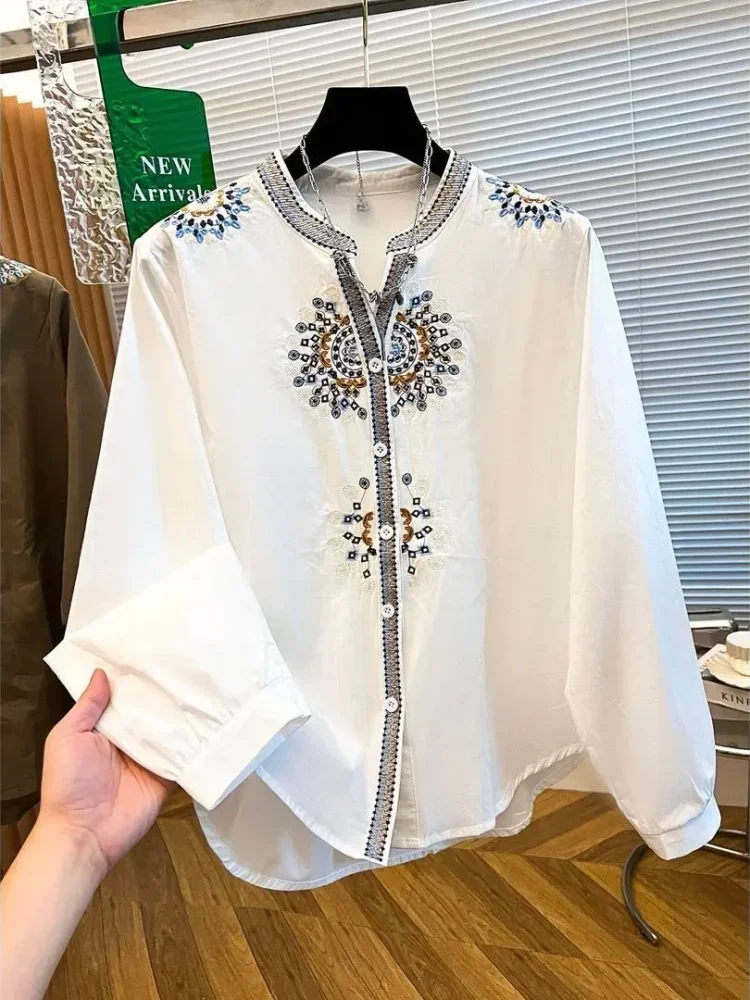 [READY STOCK]FADFAD Atasan kemeja pakaian wanita kerah v-neck detail baru bergaya elegan