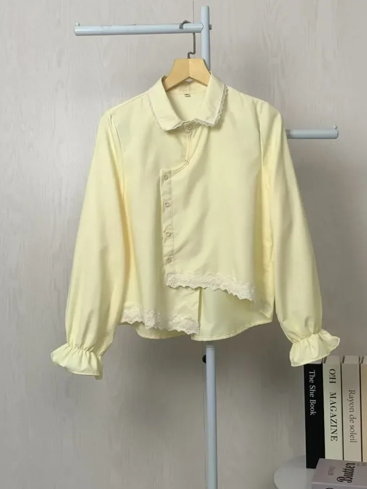 [DISKON KILAT]ASAYA Kemeja unik lengan panjang dan kerah collar