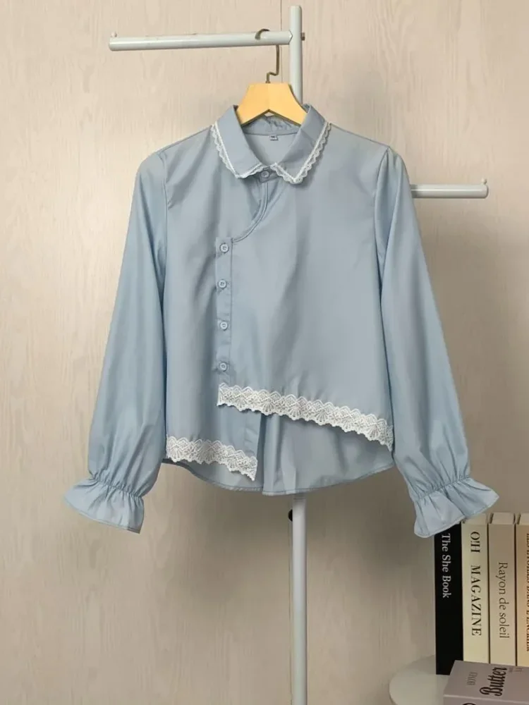 [DISKON KILAT]ASAYA Kemeja unik lengan panjang dan kerah collar