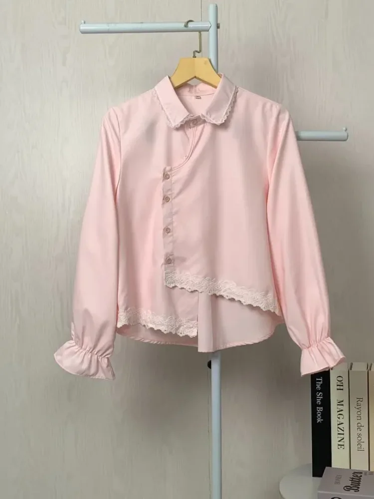 [DISKON KILAT]ASAYA Kemeja unik lengan panjang dan kerah collar