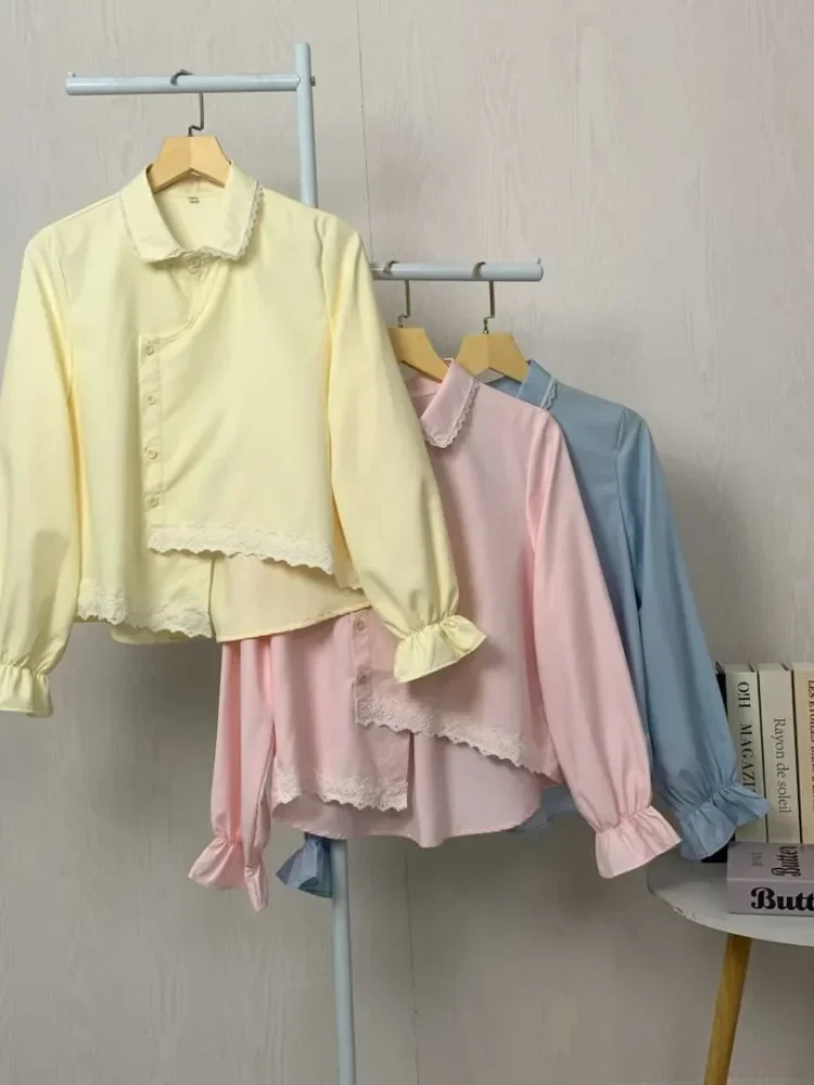 [DISKON KILAT]ASAYA Kemeja unik lengan panjang dan kerah collar