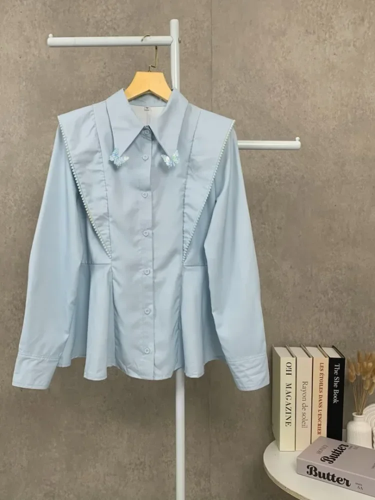 [DISKON KILAT]FADFAD Atasan kemeja lengan panjang model baru dan bergaya trendi casual untuk wanita elegant
