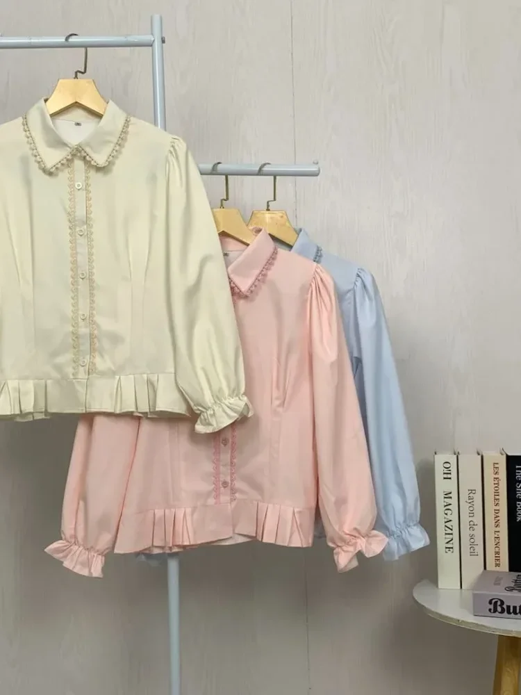 ASAYA Atasan kemeja mode baru lengan panjang gaya populer wanita