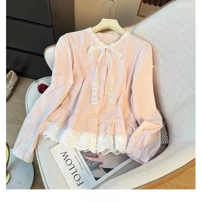 [READY STOCK]CHICMORE Kemeja wanita feminime variasi pita cantik berlengan panjang gaya minimalis