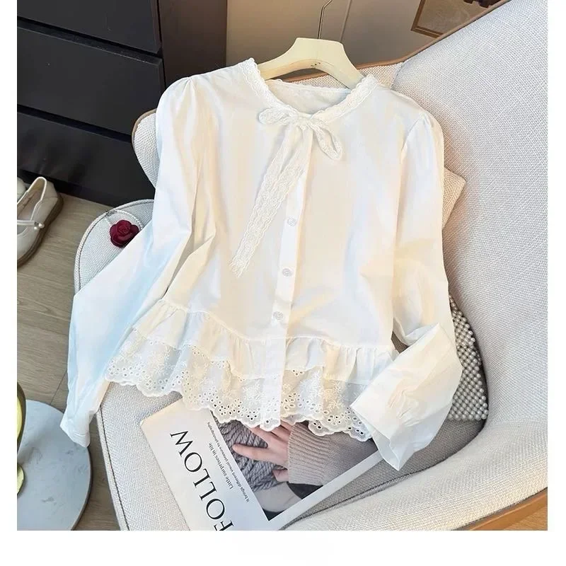 [READY STOCK]CHICMORE Kemeja wanita feminime variasi pita cantik berlengan panjang gaya minimalis