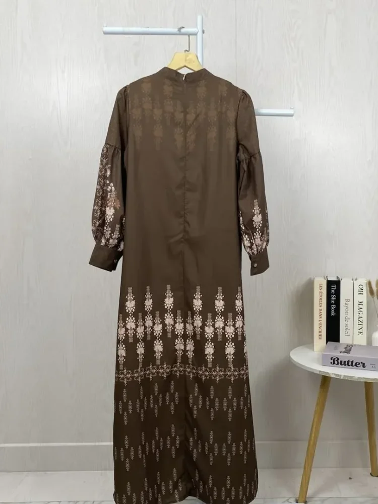 [NEW]ASAYA Gaun elegan dengan motif posisi mode lengan panjang