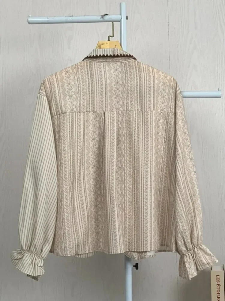 [READY STOCK]ASAYA Atasan kemeja pakaian wanita motif bergaris mode korea terbaru
