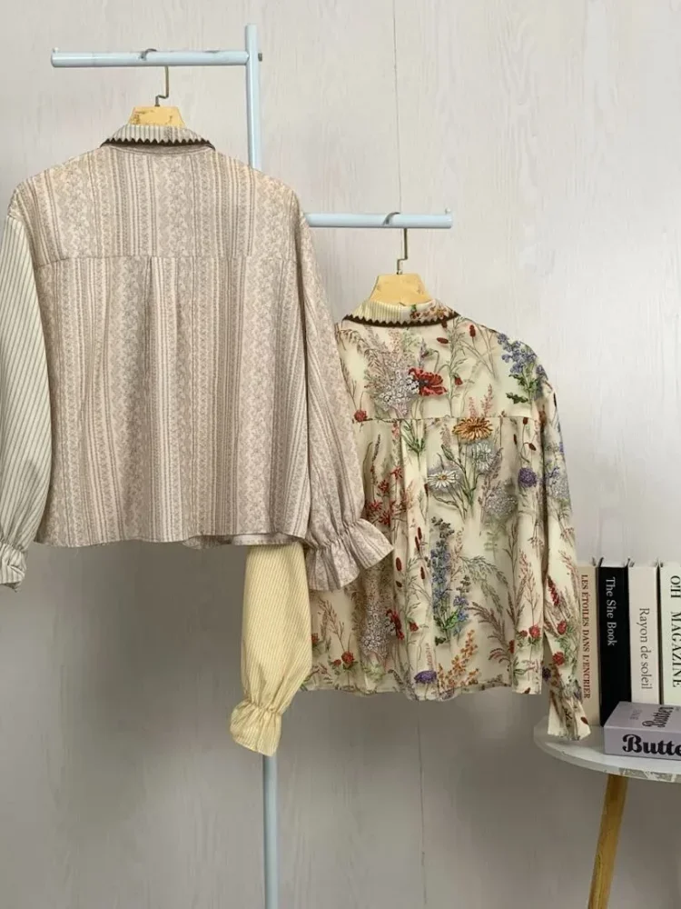 [READY STOCK]ASAYA Atasan kemeja pakaian wanita motif bergaris mode korea terbaru