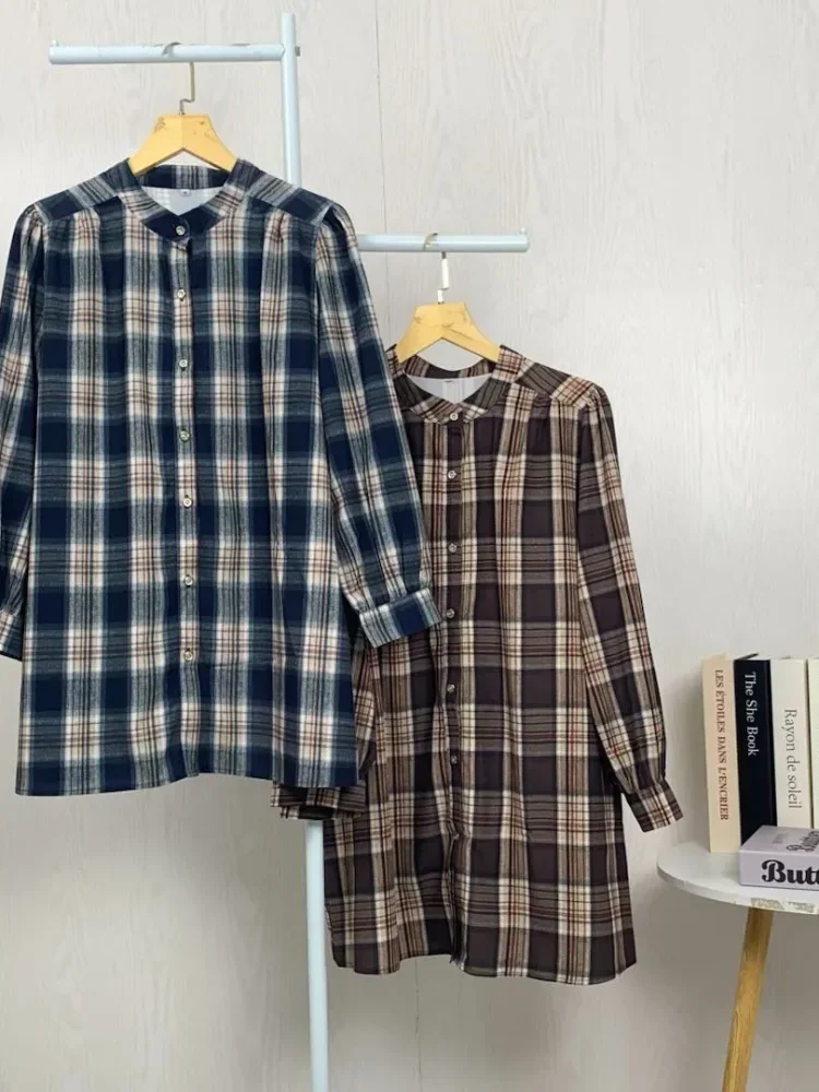 [DISKON KILAT]ASAYA Atasan kemeja lengan panjang  elegan longgar kasual cetak