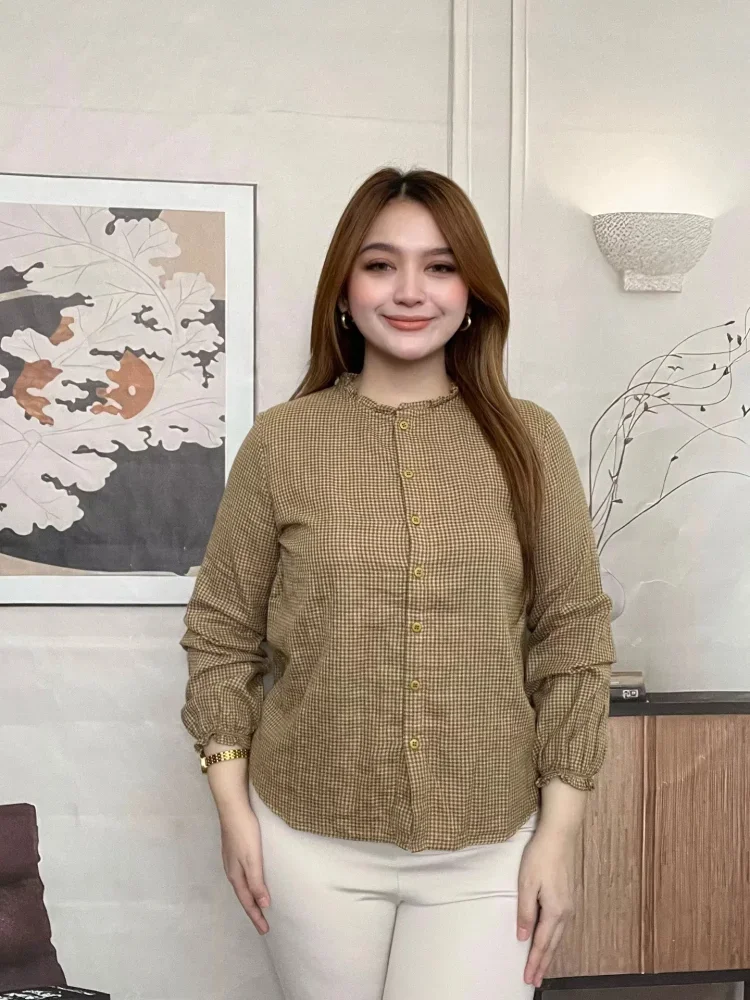FADFAD Kemeja cetak temperamen gaya baru wanita atasan elegan