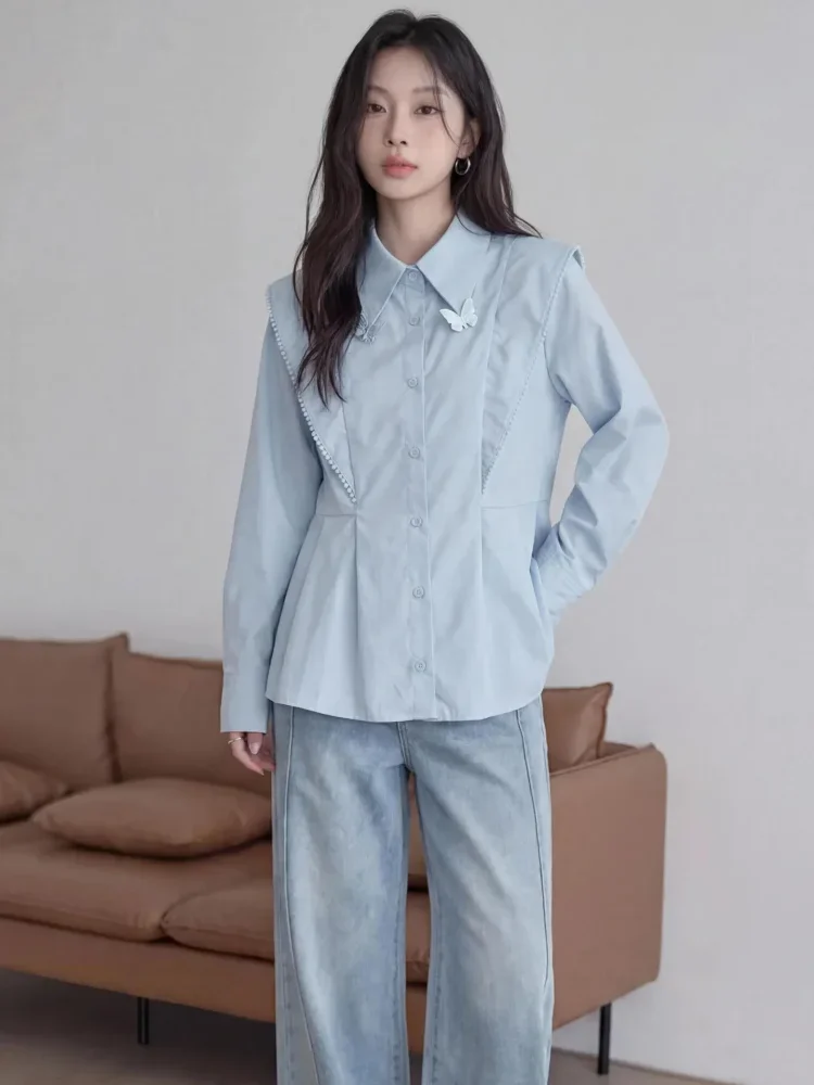 [DISKON KILAT]FADFAD Atasan kemeja lengan panjang model baru dan bergaya trendi casual untuk wanita elegant