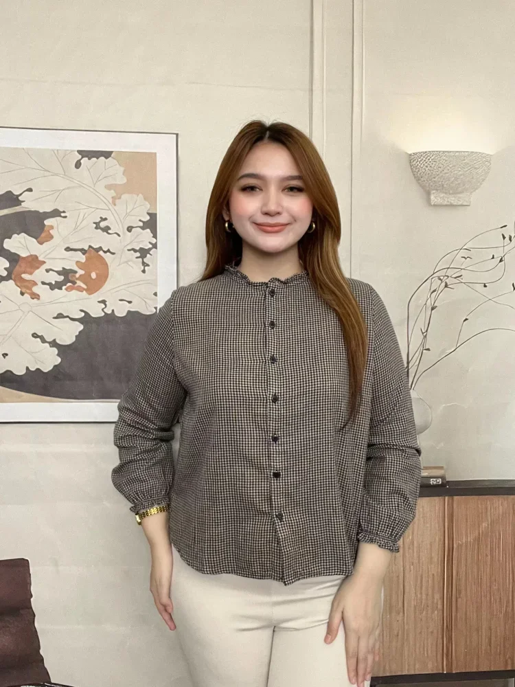 FADFAD Kemeja cetak temperamen gaya baru wanita atasan elegan
