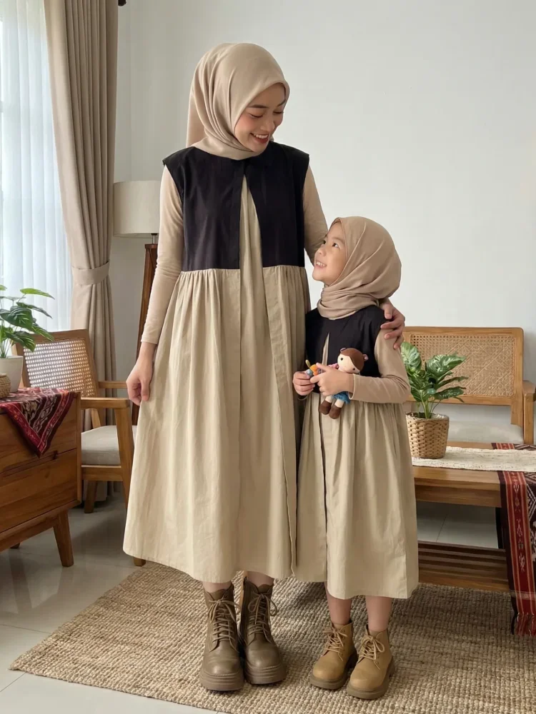 [DISKON KILAT]CHICMORE Gaun model a line dengan gaya kasual untuk wanita