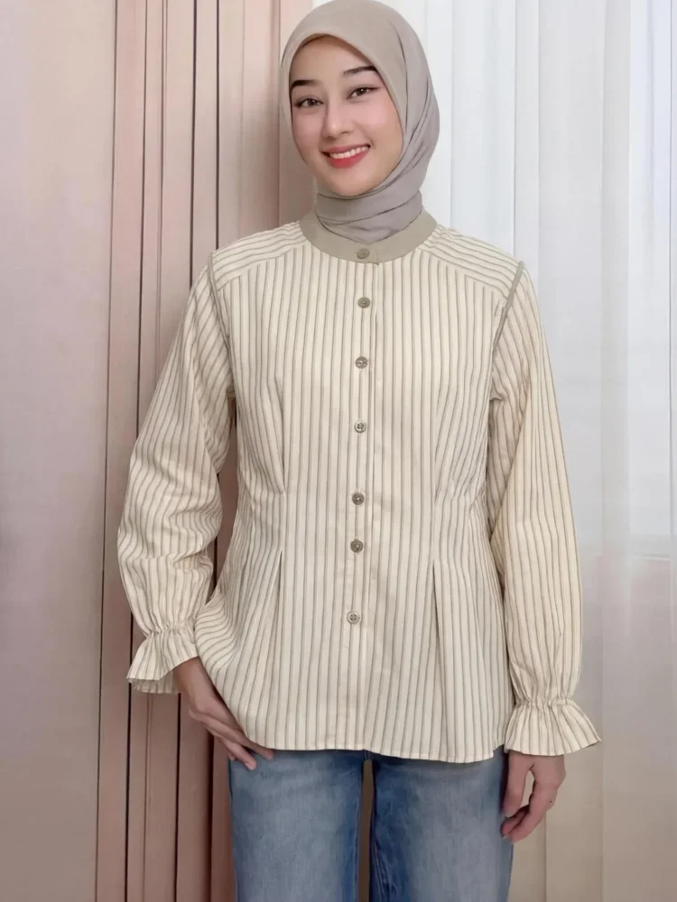[DISKON KILAT]ASAYA [tiktokmawar31] kemeja cetak temperamen gaya baru wanita atasan elegan