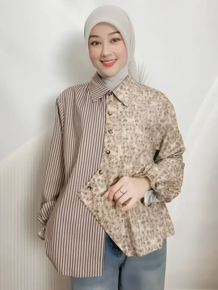 [READY STOCK]ASAYA Atasan kemeja lengan panjang model baru dan bergaya trendi casual untuk wanita elegant
