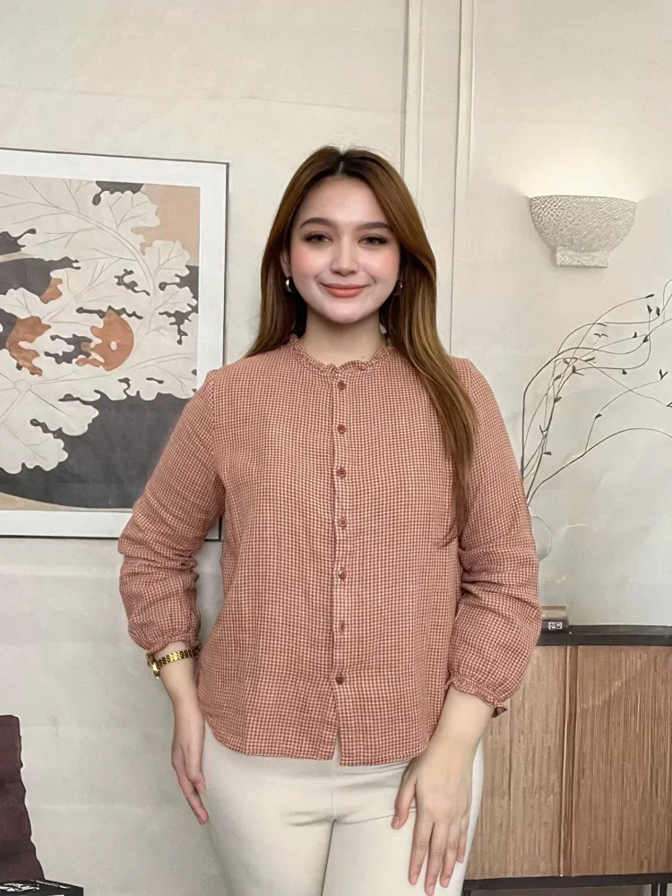 FADFAD Kemeja cetak temperamen gaya baru wanita atasan elegan
