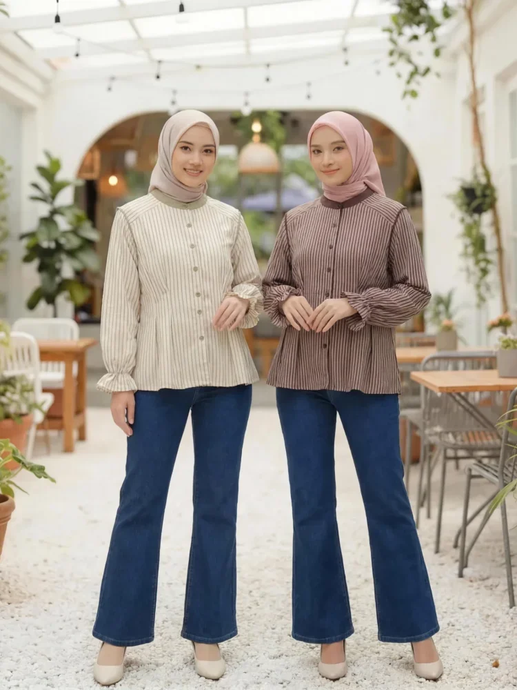 [DISKON KILAT]ASAYA [tiktokmawar31] kemeja cetak temperamen gaya baru wanita atasan elegan