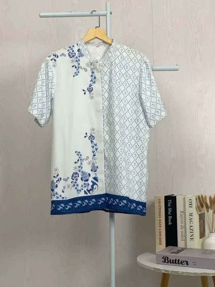 ASAYA Kaos lengan pendek pria dengan motif gaya