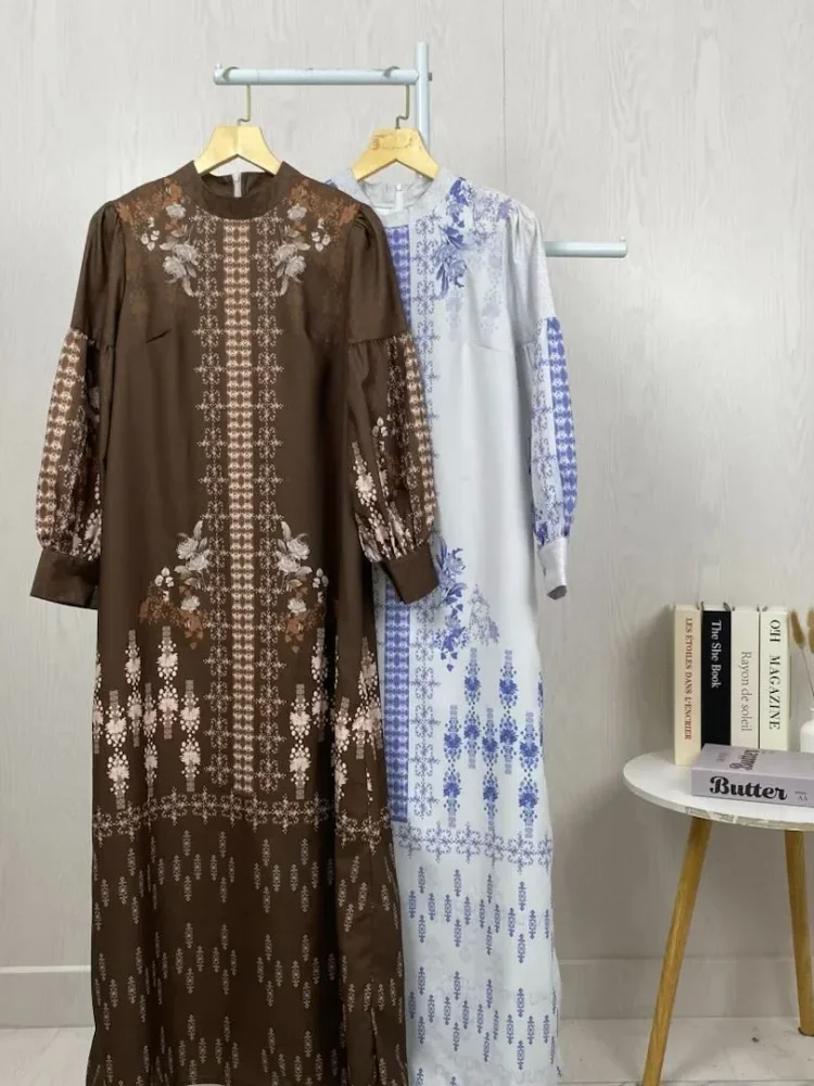 [NEW]ASAYA Gaun elegan dengan motif posisi mode lengan panjang