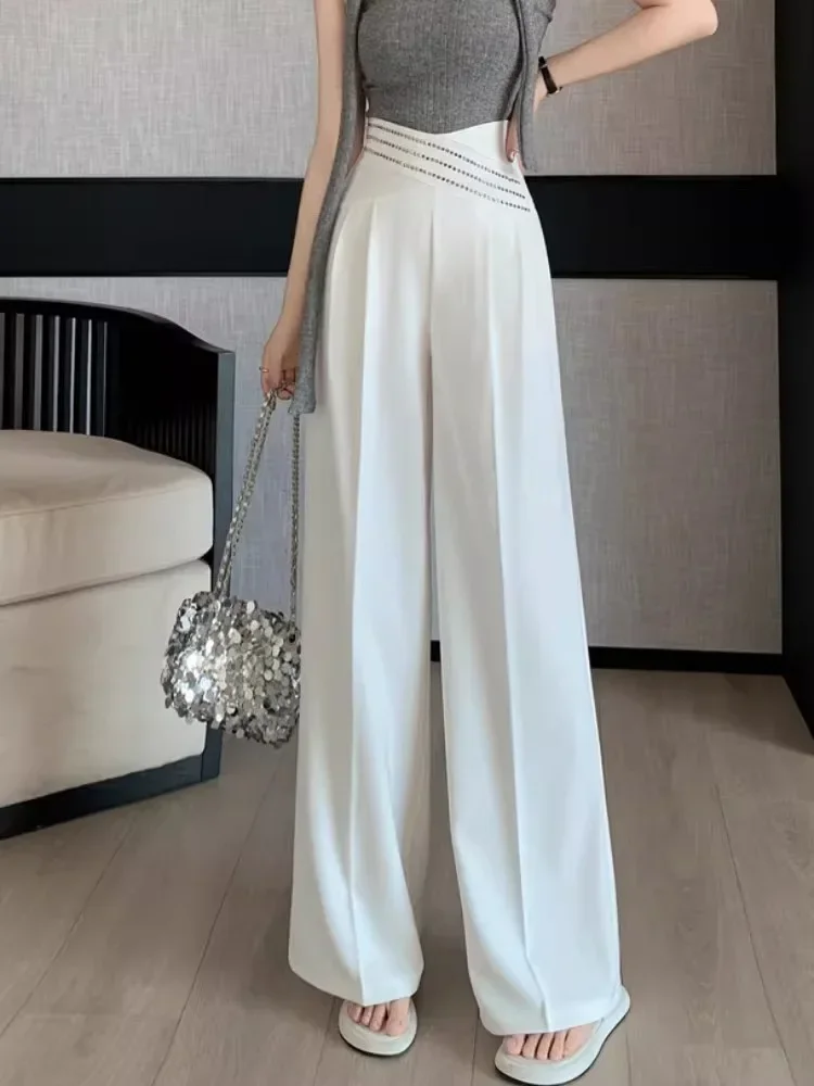 FADFAD Celana panjang berwarna polos gaya modis baru untuk wanita