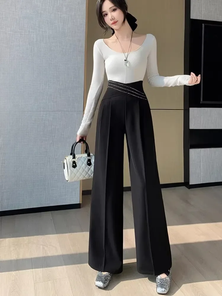 FADFAD Celana panjang berwarna polos gaya modis baru untuk wanita