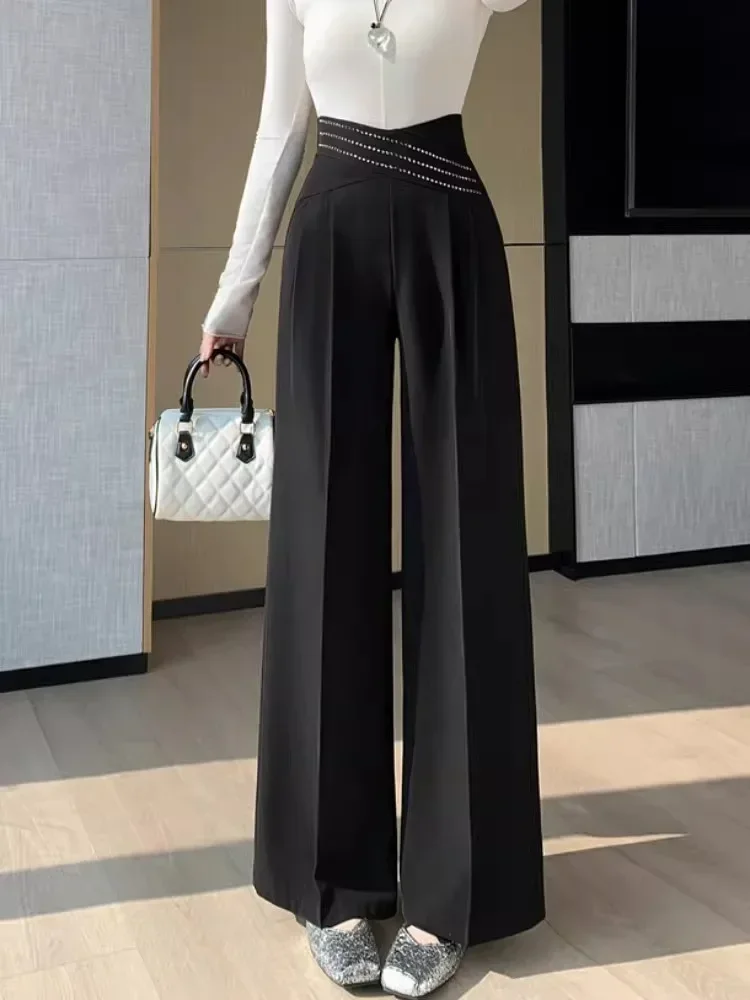 FADFAD Celana panjang berwarna polos gaya modis baru untuk wanita