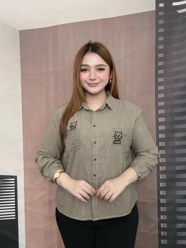 FADFAD Kemeja cetak temperamen gaya baru wanita atasan elegan