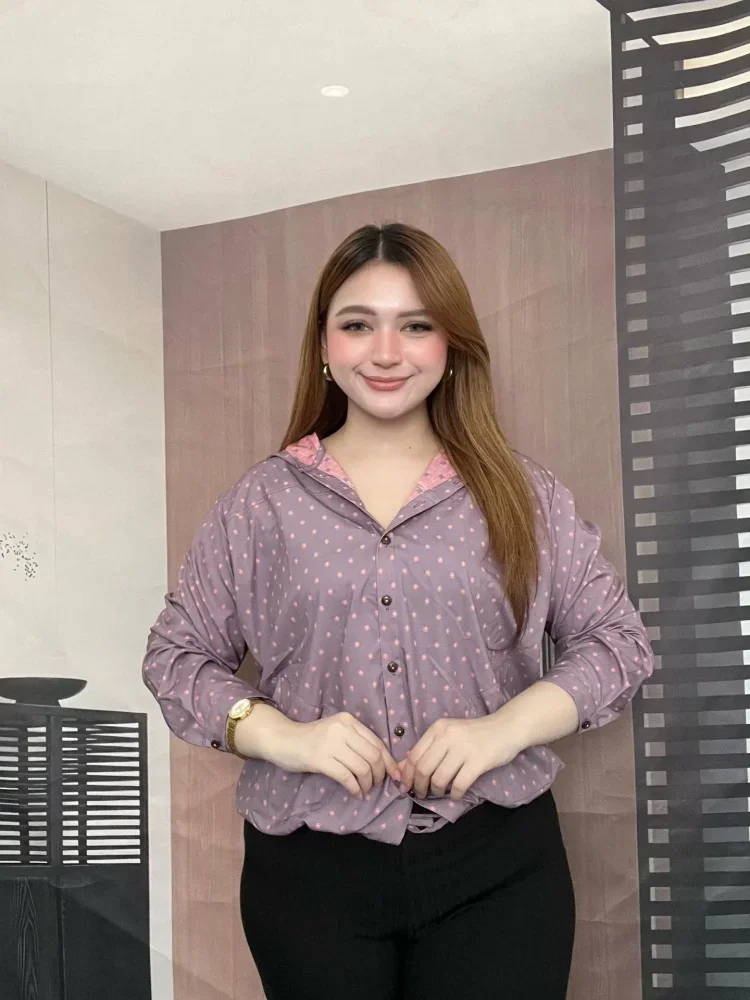 [DISKON KILAT]FADFAD Kemeja cetak temperamen gaya baru wanita atasan elegan